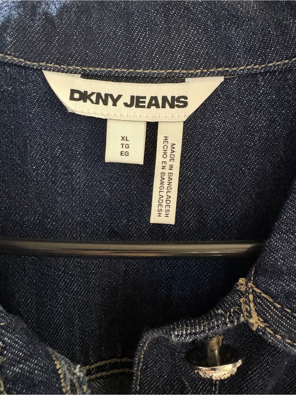 DKNY Dark Blue Denim Long-Sleeve Shirt Dress with Waist Tie NWOT - Picture 5 of 5